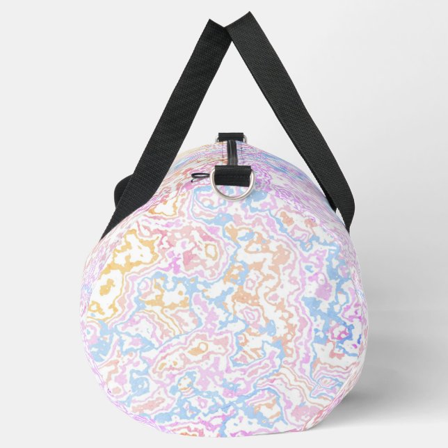  Boho Eclectic Hippie Funky Colourful Pastel Marbl Duffle Bag (Left)