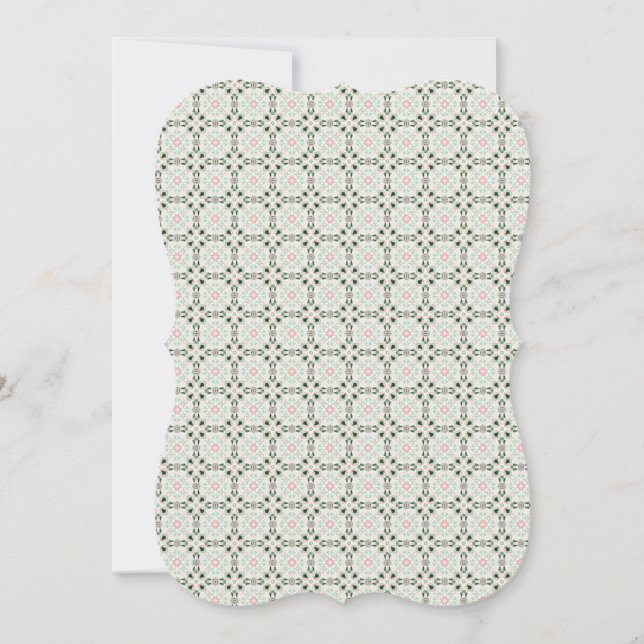 Boho Eclectic Intricate Delicate Christmas Pattern Invitation (Front)