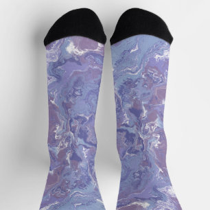 Boho Eclectic Soft Purple Digital Abstract Marble Socks