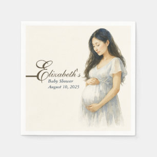 Boho Elegant baby shower Asian mom-to-be Napkin