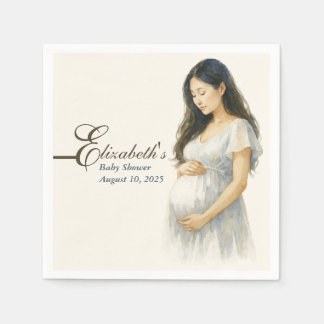 Boho Elegant baby shower Asian mom-to-be Napkin