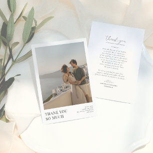 Boho Elegant Calligraphy Ampersand Photo Wedding Thank You Card