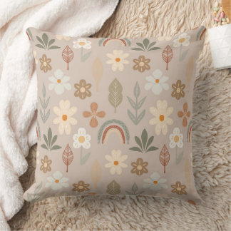 Boho Elegant Chic Floral Earthtone Gift Cushion