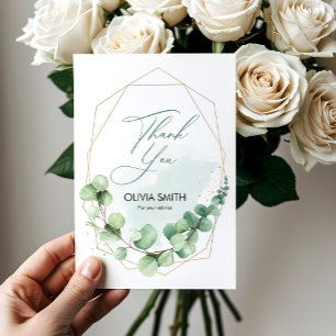 Boho Elegant Greenery Eucalyptus Bridal Shower Thank You Card