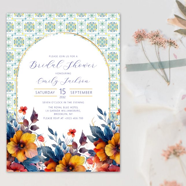 Boho Elegant Mediterranean Floral Invitation (Creator Uploaded)