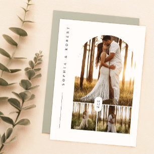Boho Elegant Minimalist Photo Wedding Invitation