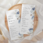 Boho Elegant Ocean Beach Coral Blue Wedding Program<br><div class="desc">Boho Rustic Elegant On The Beach Ocean Coral Shell Dusty Blue Wedding Program. Bohemian-style arranged seaside shells minimalist invitation with elegant and simple boho dusty blue and cream shells and corals in hand-printed watercolor. The dusty blue colour is gorgeous for boho weddings and beach weddings. Editable invitations for spring, summer,...</div>