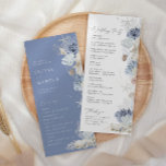 Boho Elegant Ocean Beach Coral Blue Wedding Program<br><div class="desc">Boho Rustic Elegant On The Beach Ocean Coral Shell Dusty Blue Wedding Program. Bohemian-style arranged seaside shells minimalist invitation with elegant and simple boho dusty blue and cream shells and corals in hand-printed watercolor. The dusty blue colour is gorgeous for boho weddings and beach weddings. Editable invitations for spring, summer,...</div>
