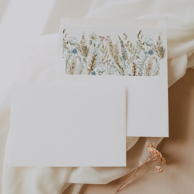 Boho Elegant Watercolor Flower Wedding 5x7   Envelope (Boho Elegant Watercolor Flower Wedding 5x7 Envelope)