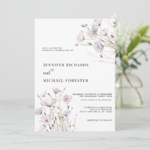 Boho Elegant Wildflower Wedding Invitation