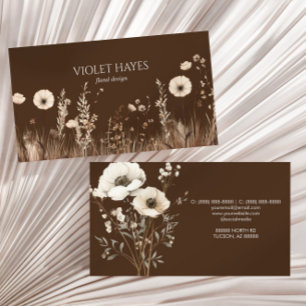 Boho Elegant Wildflower Wild Flower Floral Custom Business Card