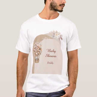 Boho Elephant Air Balloon Neutral Pampas T-Shirt