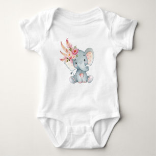 Boho Elephant Baby Tutu Romper 1st Birthday Outfit Baby Bodysuit