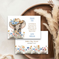 Boho Elephant Cowboy Wildflower Baby Shower