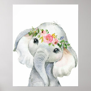 Boho Elephant Wall Art Print Watercolor Nursery