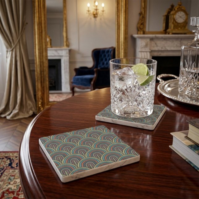 Boho Embroidery Arch Pattern Marble Coaster  (Creator Uploaded)