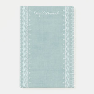 Boho Embroidery Tribal Pattern Post-its - Teal Post-it Notes
