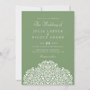 Boho Ethnic Botanical Accent Wedding Invitation