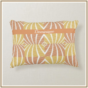Boho Ethnic Gold and White Tribal Pattern  Decorative Cushion