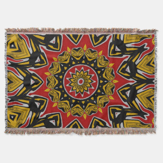 Boho Ethnic-Inspired Mosaic Mandala Art Throw Blanket