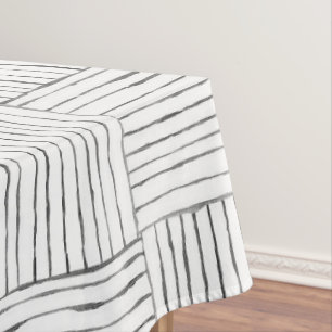 Boho Ethnic Tablecloth – Black & White Hand-Drawn