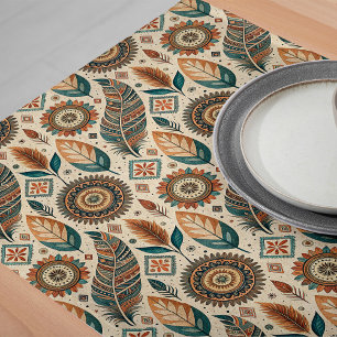 Boho Ethnic Tribal Table Runner in Earthy Tones