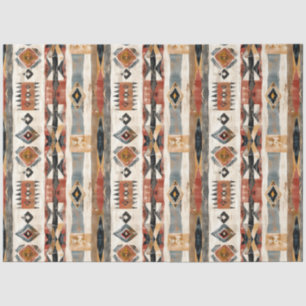 Boho ethnicl trubal design earthy colors tissue paper
