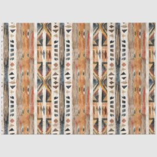 Boho ethnicl trubal design earthy colours tissue paper