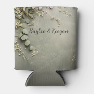 Boho Eucalyptus and Baby Breath Sage Can Cooler