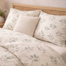 Boho Eucalyptus Botanical Pattern Pillowcase