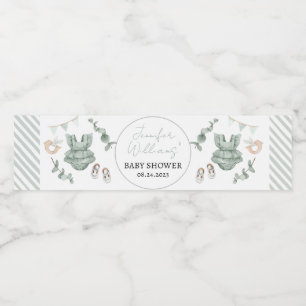 Boho eucalyptus girl baby shower bottle labels