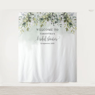 Boho eucalyptus gold photo Bridal Shower backdrop Tapestry