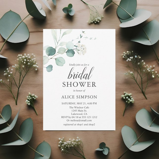 Boho Eucalyptus Greenery Bridal Shower Invitation (Creator Uploaded)
