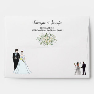 Boho Eucalyptus Greenery Summer Wedding Envelope