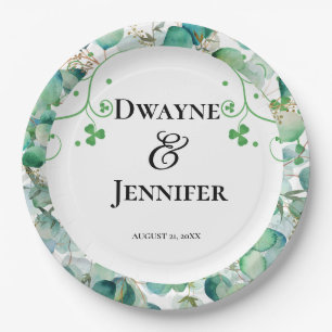 Boho Eucalyptus Greenery Summer Wedding Paper Plate