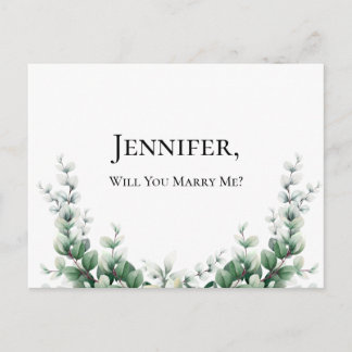 Boho Eucalyptus Greenery Summer Wedding Postcard