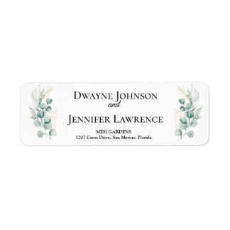 Boho Eucalyptus Greenery Summer Wedding Return Address Label