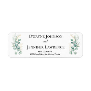 Boho Eucalyptus Greenery Summer Wedding Return Address Label
