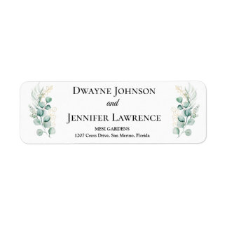 Boho Eucalyptus Greenery Summer Wedding Return Address Label