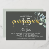 Boho Eucalyptus Leaves Quinceanera