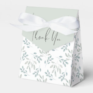 Boho Eucalyptus Pattern Dusty Blue Wedding Favour Box