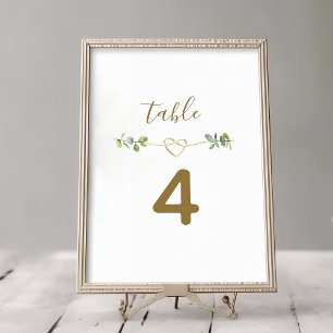 Boho Eucalyptus Wedding Table Number