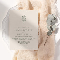 Boho Evergreen Elegant Minimal Wedding | Invitatio