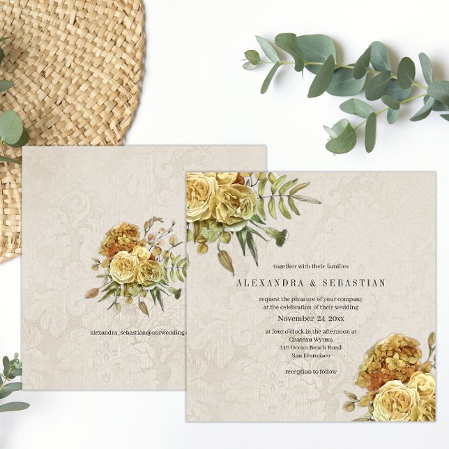 Boho Faded Yellow Roses Country Wedding (Creator Uploaded)