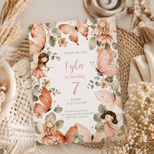 Boho Fairy Butterfly Birthday Whimsical Invitation