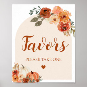 Boho Fall A Little Pumpkin Baby Shower Favours Sig Poster