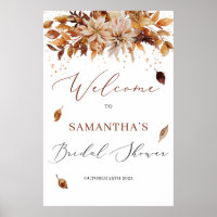 Boho fall and autumn floral Bridal Shower sign