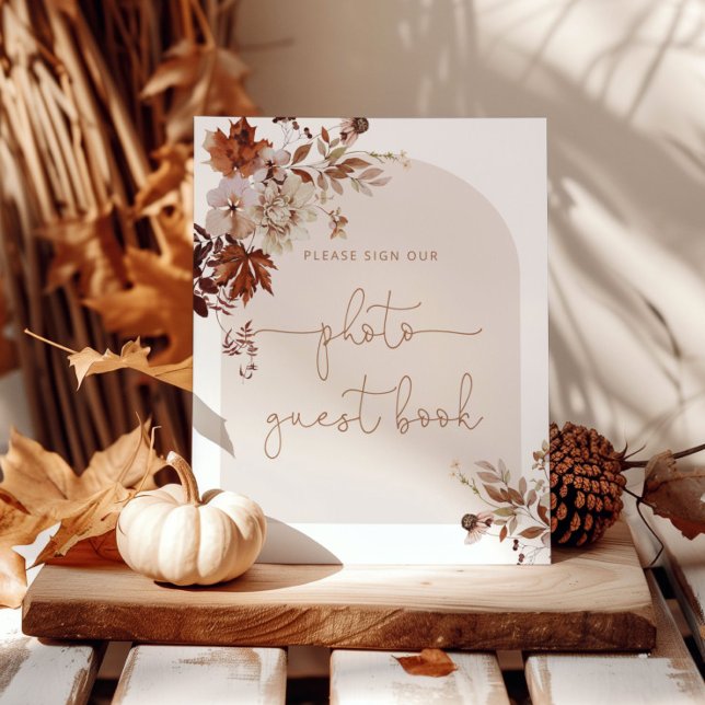 Boho fall arch photo Guest book Poster (Creator Uploaded)