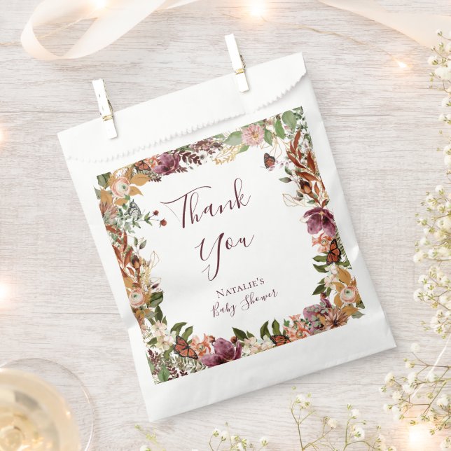 Boho Fall Baby Shower Favour Bags (Clipped)