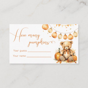 Boho fall baby shower game guess how many pumpkins enclosure card